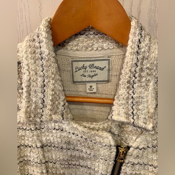 Lucky Brand Marled Zip Up Moto Jacket Size Medium - Picture 4 of 7